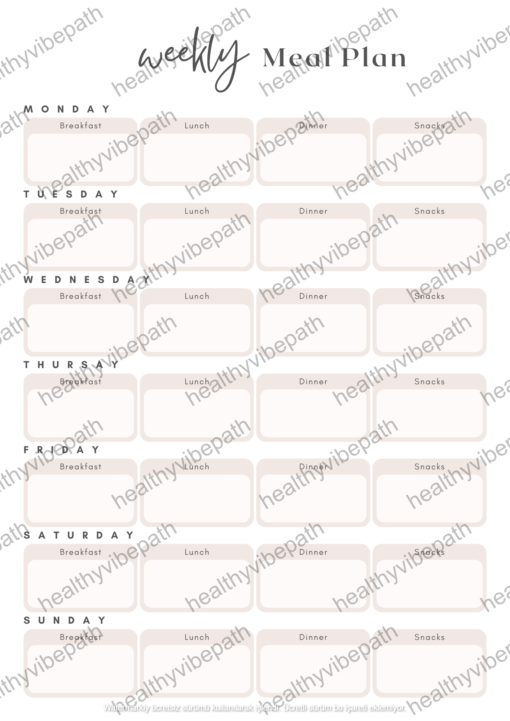 Minimalist Weekly Meal Planner | Digital & Printable