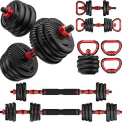 UNNMIIY 4-in-1 Multifunctional Dumbbell Set