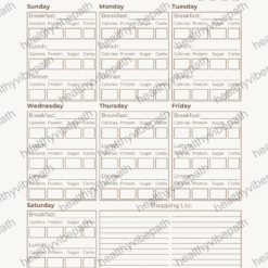 Weekly Meal & Diet Planner | Digital & Printable